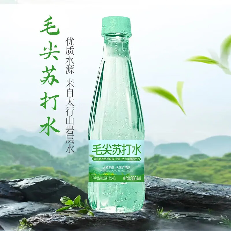 【无售后】百乐洋366ml*12瓶信阳毛尖苏打水茶味苏打瓶装