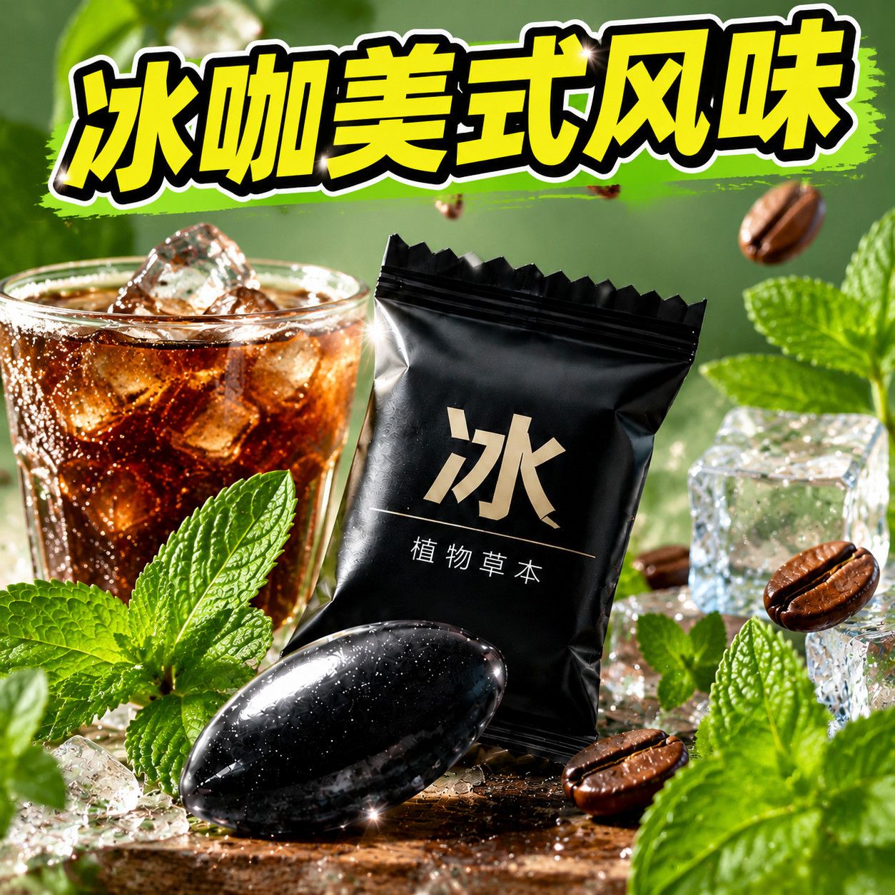 【冰爆美式口香糖】清新劲爽独立包装持久留香提神醒脑