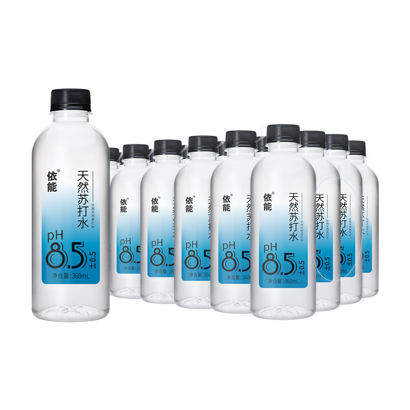 依能天然苏打水无糖0添加 360ml*6/12/24瓶装 弱碱饮用天然水