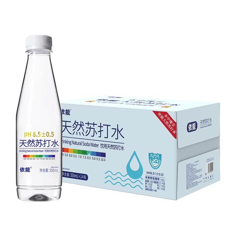 【依能天然苏打水350ml*15/24瓶】饮用水无糖0脂0卡 弱碱性