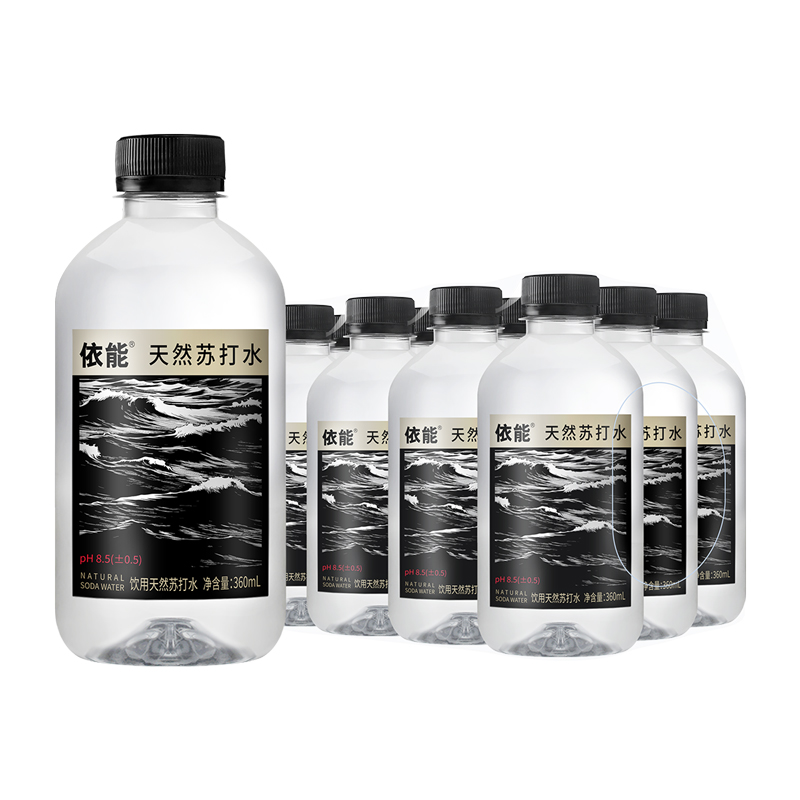 【依能天然苏打水360ml*12瓶】饮用水弱碱性适合日常饮用