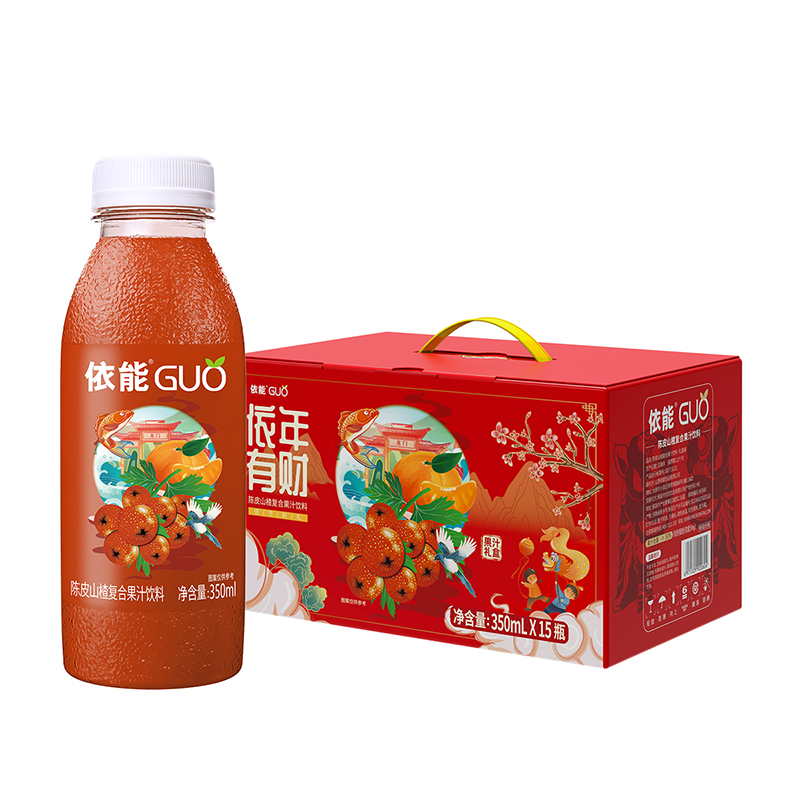 依能果汁饮料 山楂芒果送礼饮料果茶 350ml15瓶节日饮料礼盒