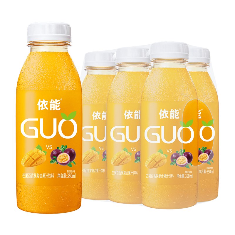 【依能芒果百香果果汁饮料350ml*6瓶】果汁饮品