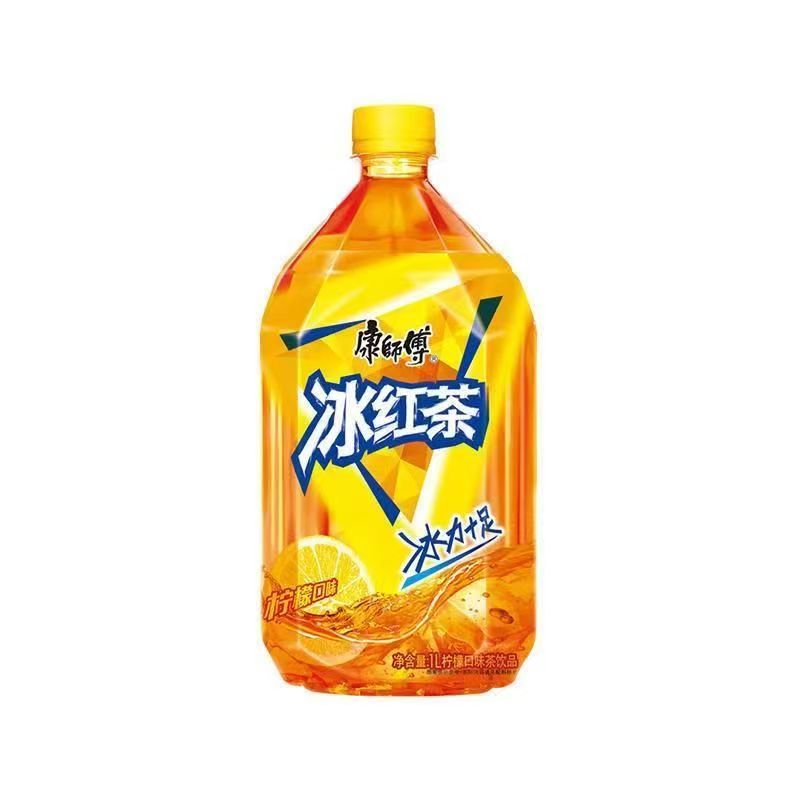 【包邮康师傅冰红茶1L】柠檬口味茶饮品清爽解渴适合日常饮用