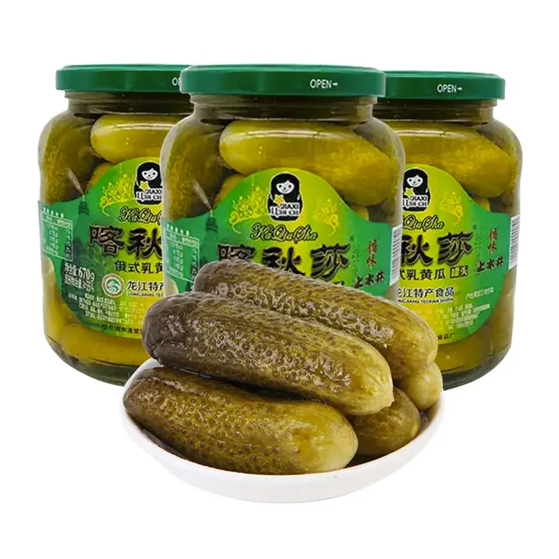 喀秋莎俄式乳黄瓜670g*3瓶腌制小菜俄式乳黄瓜汉堡沙拉下饭配菜