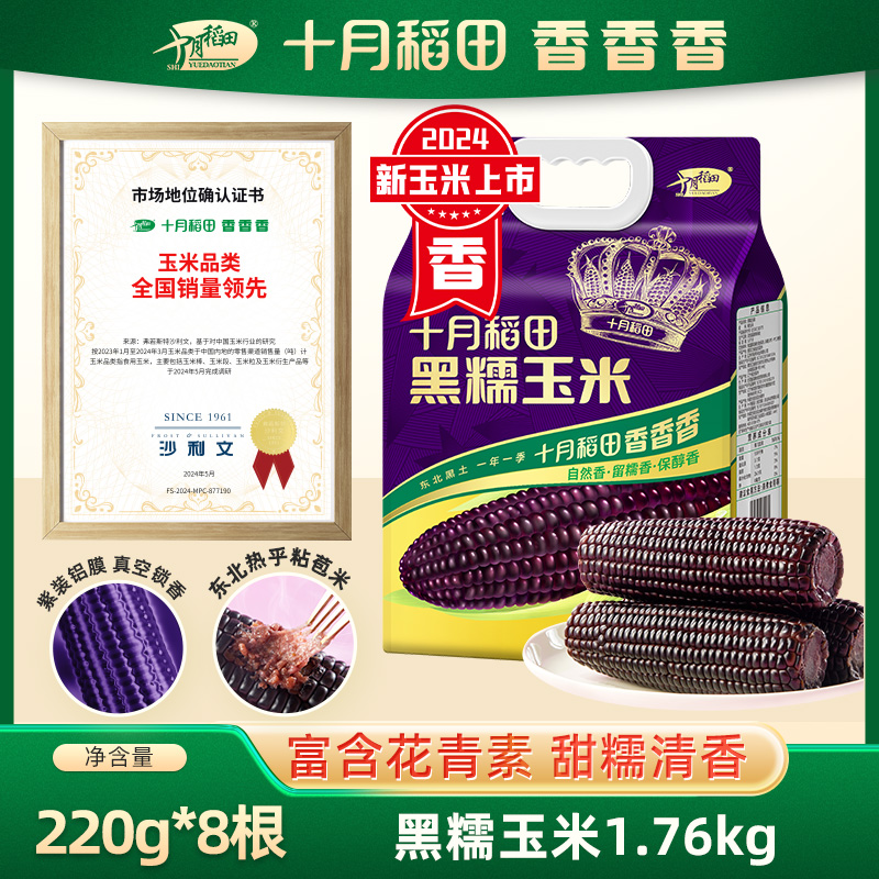 十月稻田黑糯玉米220g*8根
