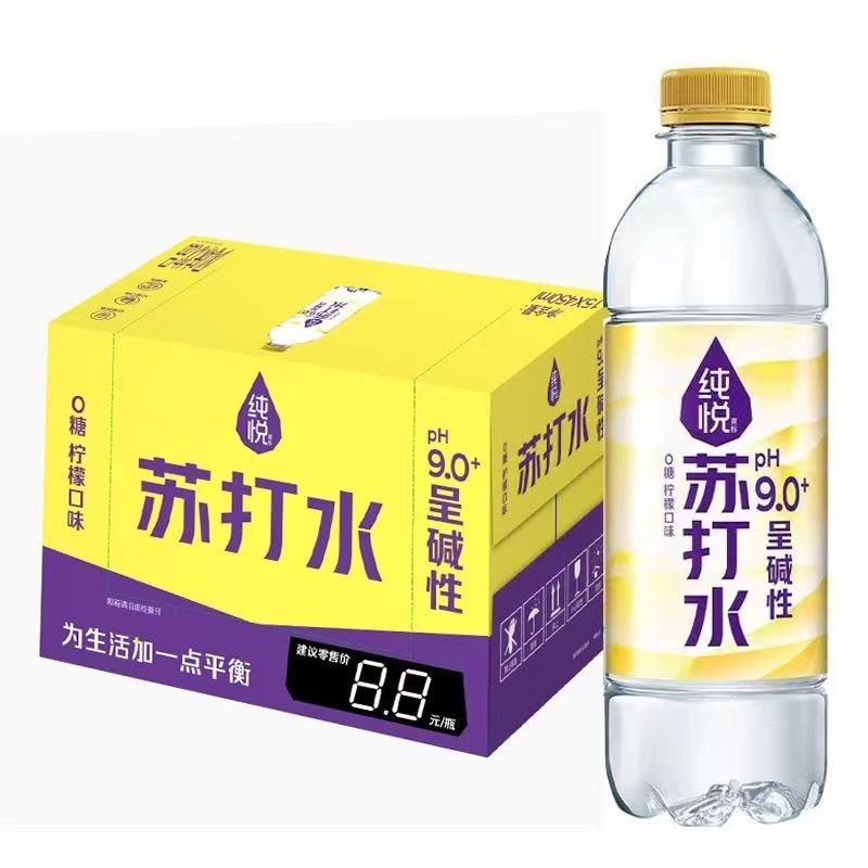 可口可乐纯悦0糖苏打水饮料 450ml*15(整件) 柠檬味