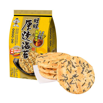 【旺旺厚烧海苔168g】夹心脆饼干休闲零食海苔味办公室小吃
