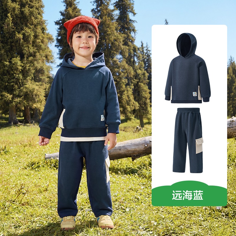 KK树儿童套装长袖运动外套上衣裤子两件套小跃然咩咩绒运动套装