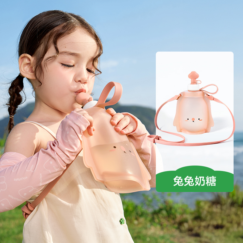 KK树水壶便携食品级硅胶水袋可折叠轻便圆鼓鼓大肚水袋 萌宠版
