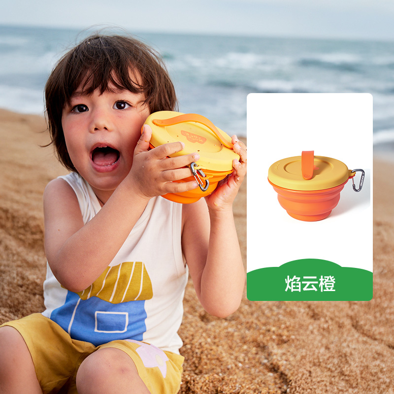 KK树折叠碗便携旅行餐具食品级硅胶户外露营耐高温小飞碟折叠碗