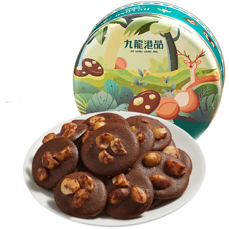 九龙港品夏威夷果可可脆片黄油坚果薄脆饼干零食