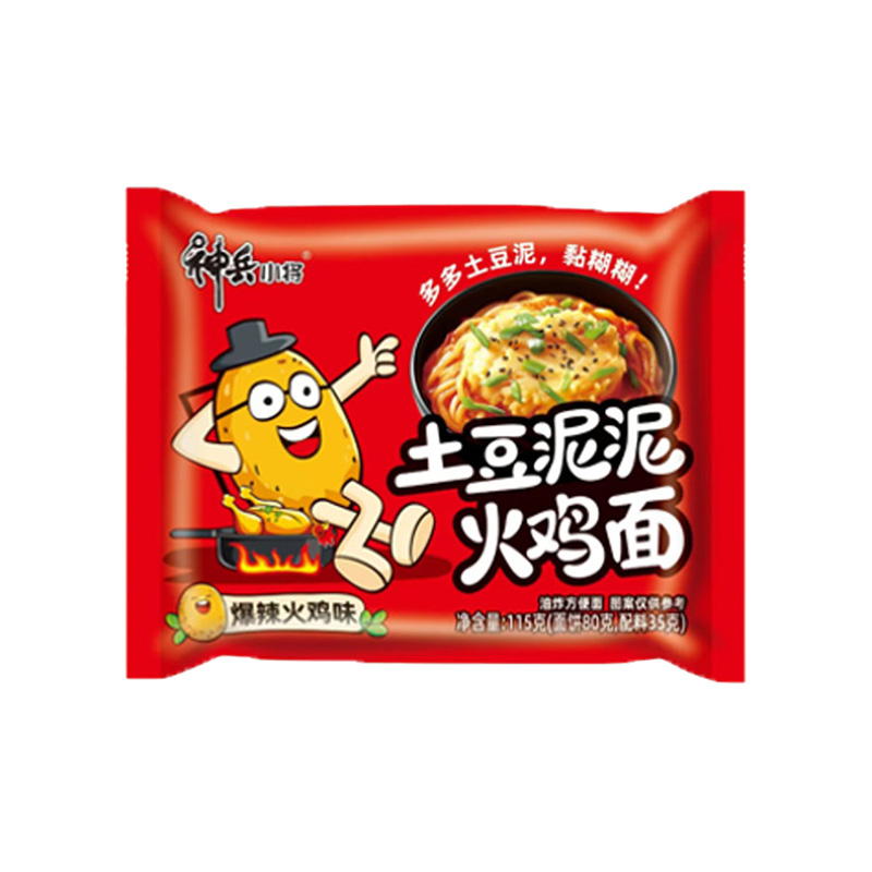 【神岳小将土豆泥泥火鸡面115克】方便面爆辣火鸡味宿舍速食夜宵