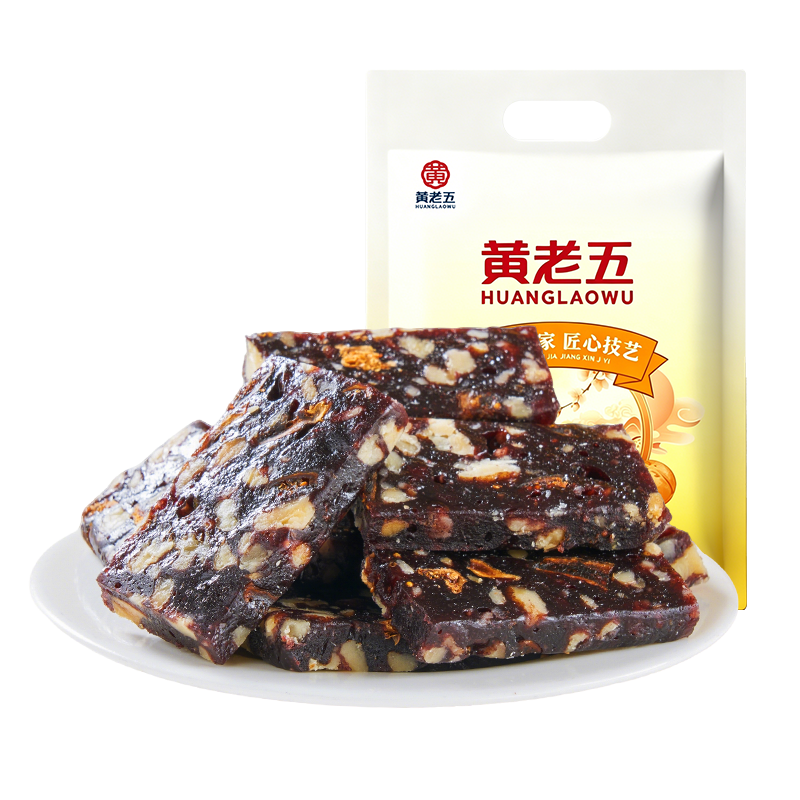 【黄老五无花果核桃软糕180g】滋补零食女性养生早餐代餐