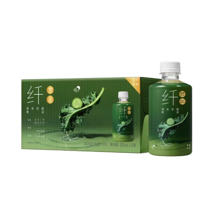 【喜茶纤羽衣甘蓝青瓜530ml6瓶】植物饮品轻盈代餐上班族减糖25%
