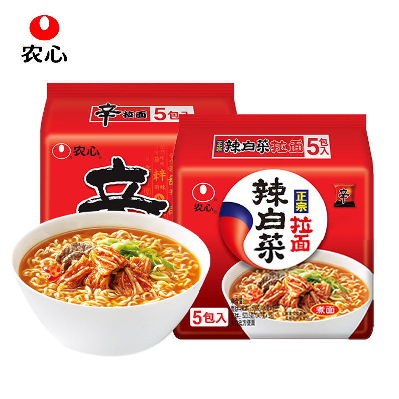 农心辛拉面辣白菜方便面韩式泡菜韩国拉面速食香菇牛肉泡面食品