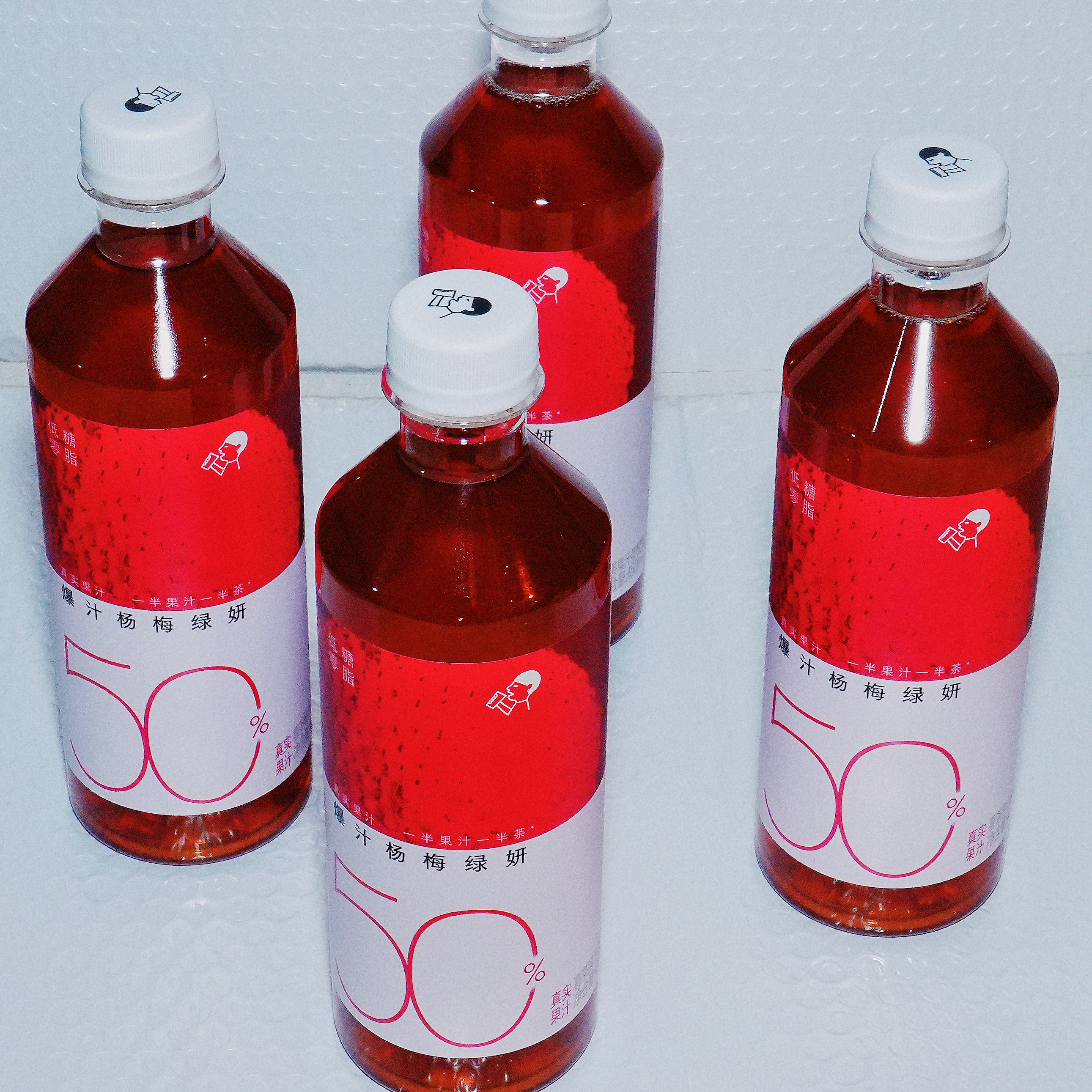 喜茶浓果茶50%果汁茶杨梅绿研桃桃金凤450ml*4瓶低糖0脂饮料