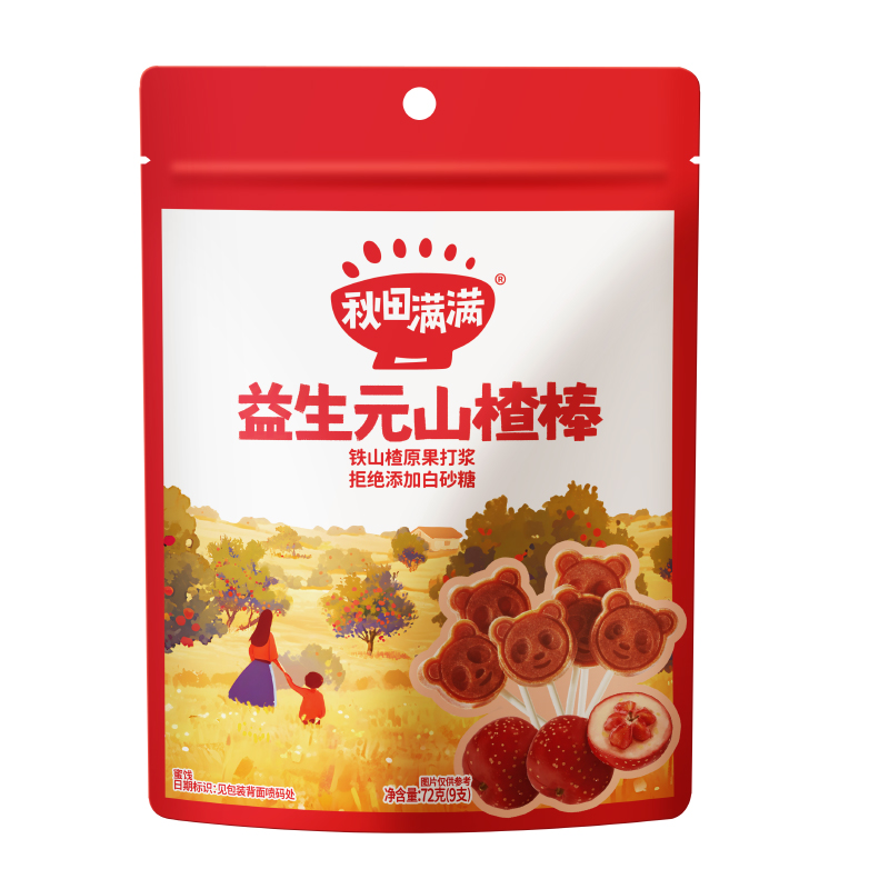 【秋田满满益生元山楂棒72g】儿童零食无添加白砂糖铁山楂原果打