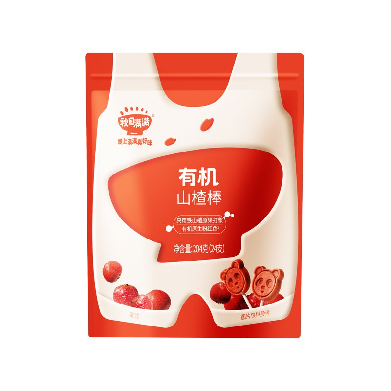 秋田满满 有机山楂棒儿童零食水果条宝宝辅食204g