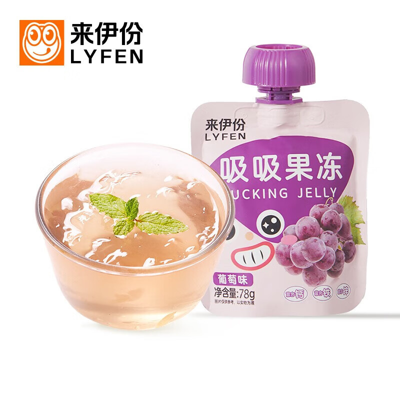 来伊份吸吸果冻(葡萄味)78g*5包