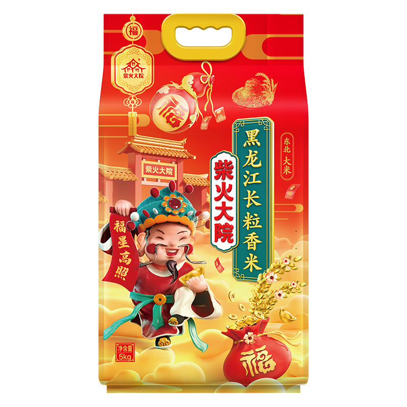 柴火大院 黑龙江长粒香米5kg 东北大米伴手礼