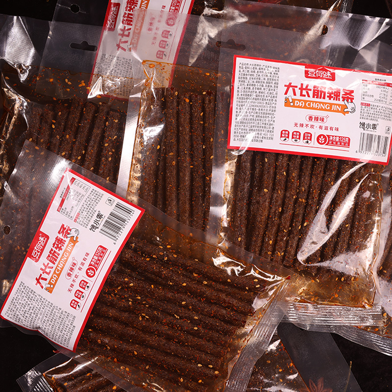 【网红爆款】大长筋辣条火爆面筋麻辣8090儿时怀旧休闲小吃零食