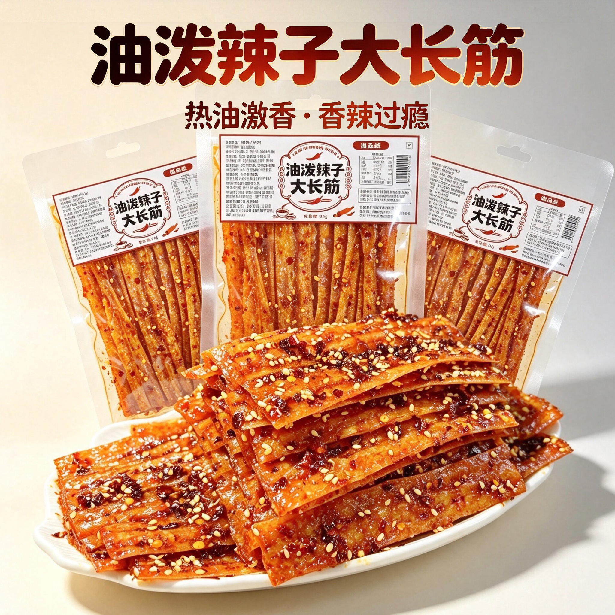 【湘品娃油泼辣子大长筋】零食香辣过瘾追剧解馋首选
