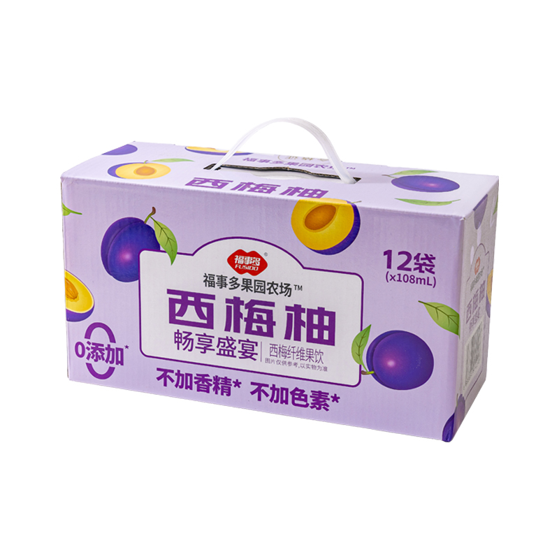 福事多西梅柚袋装果汁饮料1296mL手提箱装(12袋*108mL)