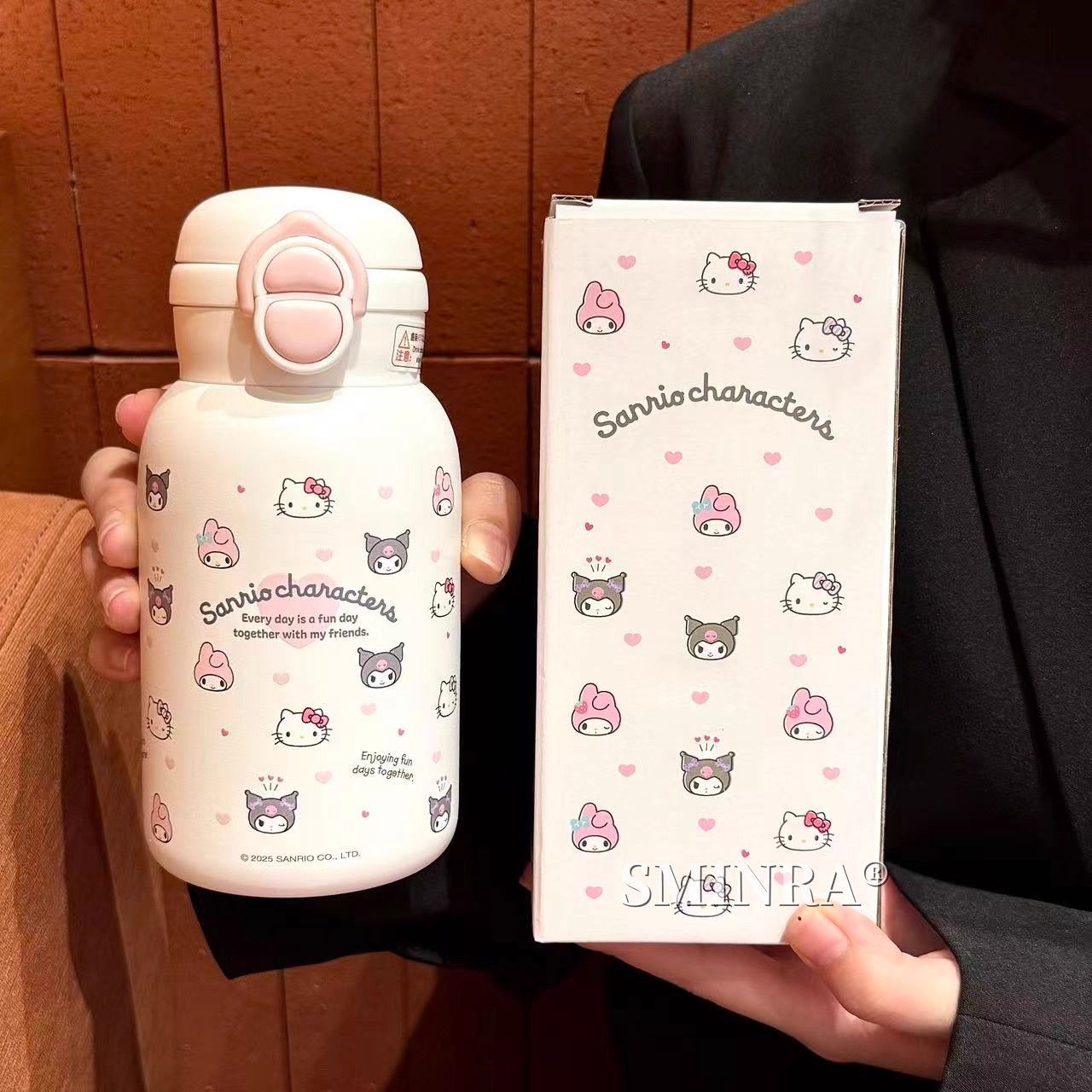 Hellokitty双饮保温杯高颜值吸管杯316内胆上学可爱少女心桌面杯