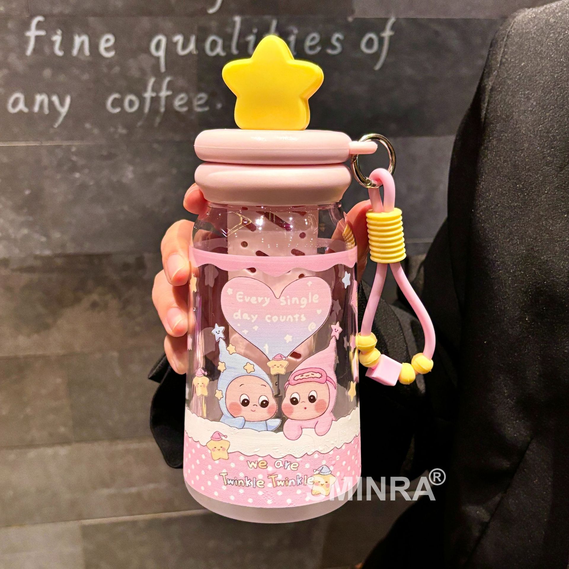 可爱星星吸管杯夏季卡通学生小清新高颜值便携咖啡杯泡茶喝水杯子