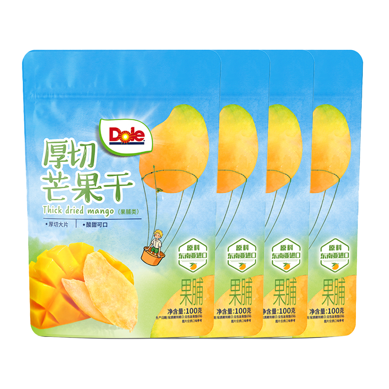【都乐厚切芒果干400克】果脯零食酸甜可口适合休闲办公享用