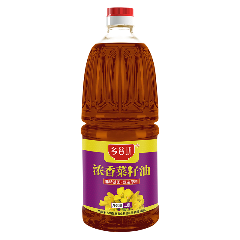 【乡谷坊浓香菜籽油1.8L】食用油非转基因甄选原料家庭烹饪优选