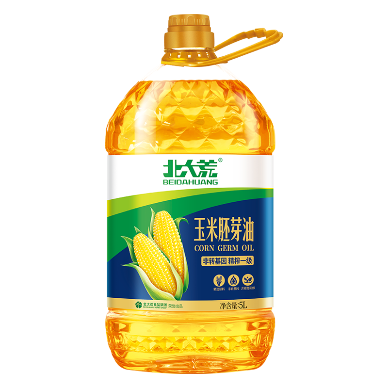 【北大荒玉米胚芽油5L】食用油非转基因精榨一级家庭烹饪用油