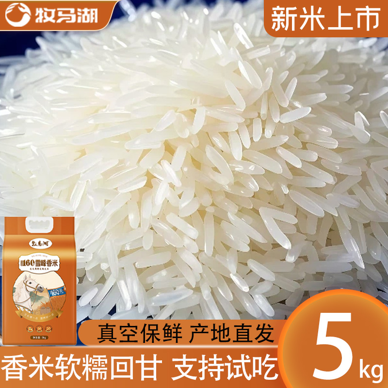 【牧马湖雪峰香米5kg】优质大米猫牙米长粒米籼米当季新米