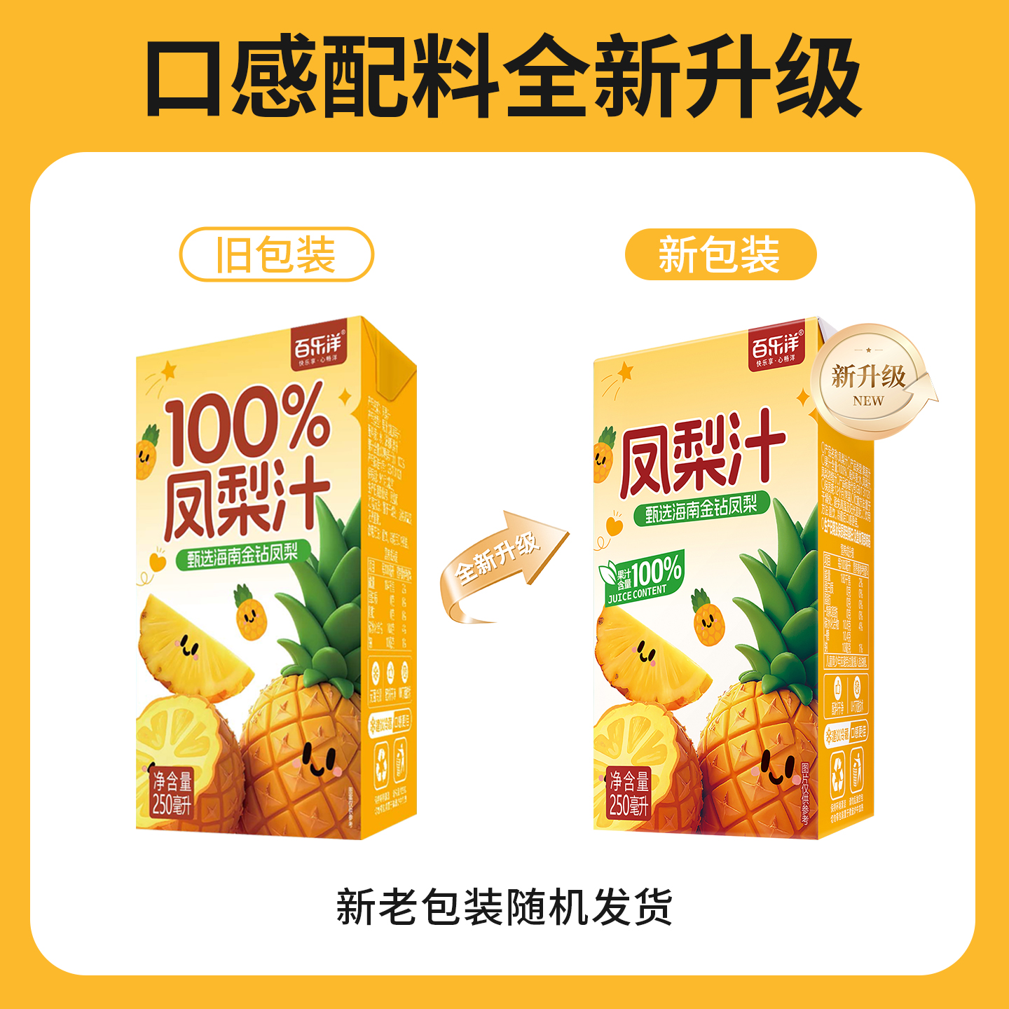 不能写100%/NFC【包丢不包损】百乐洋凤梨汁250ML*10盒
