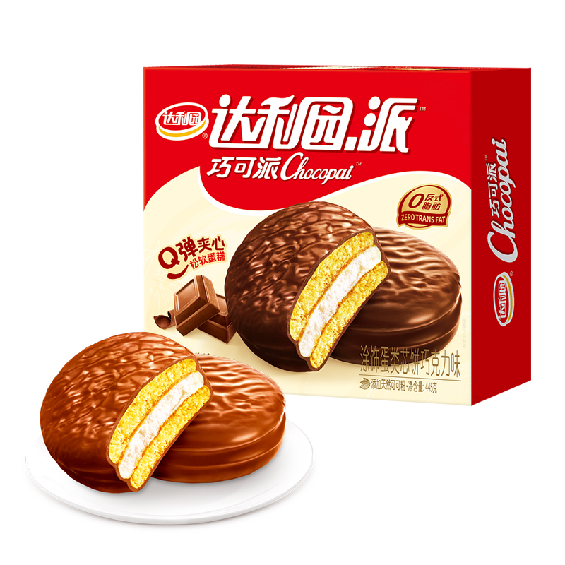 【达利园巧可派】巧克力夹心蛋糕Q弹松软零反式脂肪休闲零食