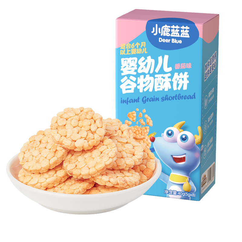 【小鹿蓝蓝_婴幼儿谷物酥饼】果蔬饼干送宝宝食谱儿童零食品牌