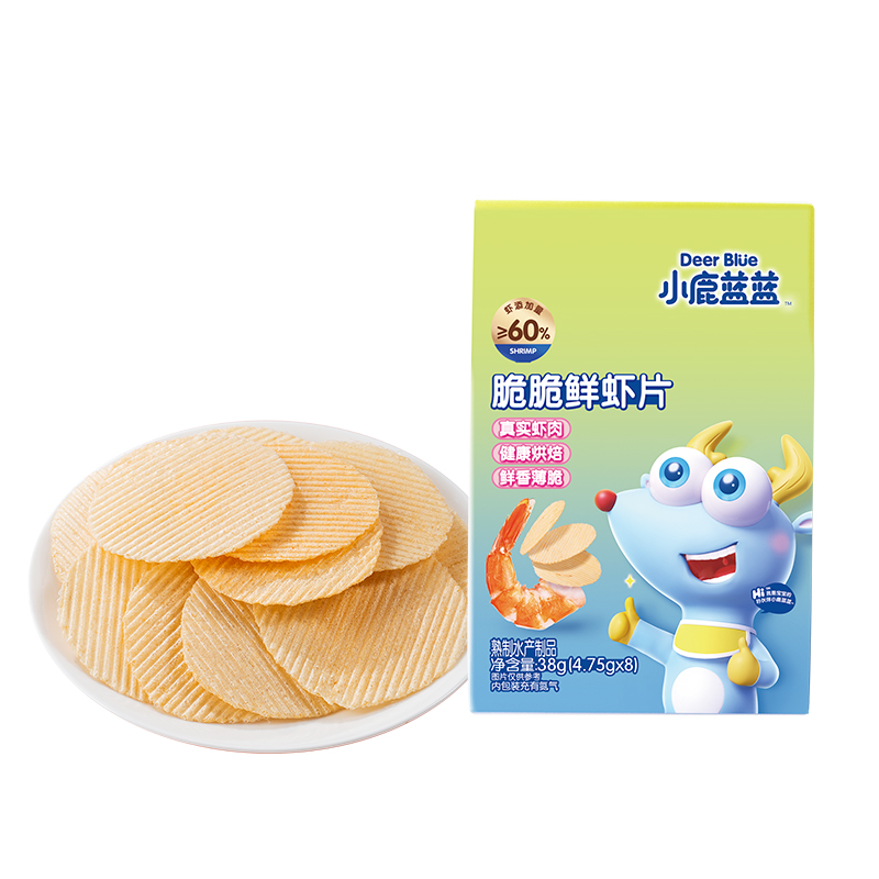 小鹿蓝蓝-脆脆鲜虾片38g(4.75g*8)健康烘焙鲜香薄脆