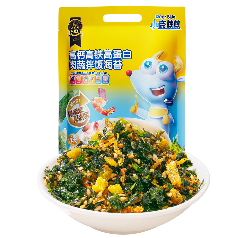 【小鹿蓝蓝_肉蔬拌饭海苔碎】量贩装高钙高铁蛋白调味儿童拌饭料
