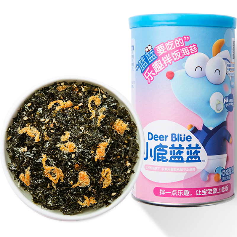 小鹿蓝蓝DHA鳕鱼肉松拌饭海苔碎调味下饭拌饭儿童零食品牌