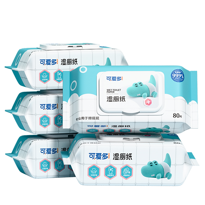 可爱多可冲散湿厕纸80片*10包
